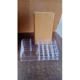 16 Compartment Cosmetic Makeup Jewellery Lipstick Storage Organiser Box, Cosmetic Storage Box Make-up Lipstick Organizer / Lipstick Holder Case Transparent