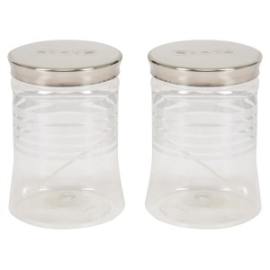 Paras Plastic Pet Jar, 1.25 Litre, 2-Piece, Silver