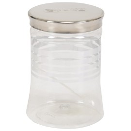 Paras Plastic Pet Jar, 1.25 Litre, 2-Piece, Silver