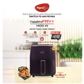 Pigeon Air Fryer Healthi Fry Plus 1400 Watts Air Fry, Roast, Bake, Reheat