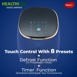 Pigeon Healthifry with 360 High Speed Air Circulation Technology 1200 W with Non-Stick Basket - Blue Air Fryer (4.2 L)