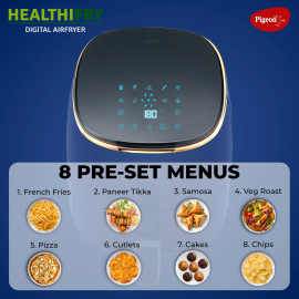Pigeon Healthifry with 360 High Speed Air Circulation Technology 1200 W with Non-Stick Basket - Blue Air Fryer (4.2 L)