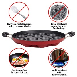 Nelkon Non-Stick Dosa Tawa 255 + Nelkon NonStick Appam Maker 12 Cups Healthy Cooking