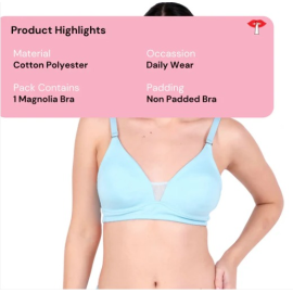 Gossip Magnolia Soft Moulded – Lace Bra Non Padded for Stylish Daily Comfort - Poppy