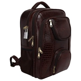 Hyatt Leather Accessories 20 Liters 40.6 cms Men & Women Laptop Backpack (Choco Brown)