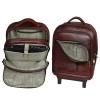 Hyatt Leather Accessories Leather 18 Inches Trolley Bag (New Backpack, Brown)