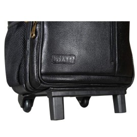 Hyatt Leather Accessories 18 Inch Leather Backpack Trolley Black