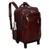 Hyatt Leather Accessories 18 Inch Leather Laptop Backpacks Trolley Luggage Bags (Choko Brown)