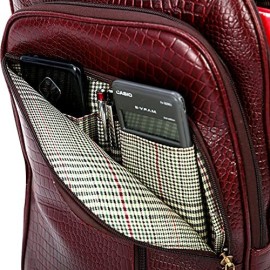 Hyatt Leather Accessories 18 Inch Leather Laptop Backpacks Trolley Luggage Bags (Choko Brown)