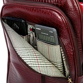 Hyatt Leather Accessories 18 Inch Leather Laptop Backpacks Trolley Luggage Bags (Choko Brown)