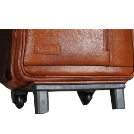 Hyatt Leather Accessories Leather 18 Inches Trolley Bag (New Backpack, Tan)