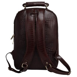 Hyatt Leather Accessories 18 Inch Leather Laptop Backpacks Bag for men and women (Brown Antic)