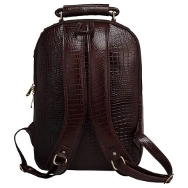 Hyatt Leather Accessories 18 Inch Leather Laptop Backpacks Bag for men and women (Brown Antic)