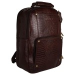 Hyatt Leather Accessories 18 Inch Leather Laptop Backpacks Bag for men and women (Brown Antic)
