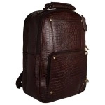 Hyatt Leather Accessories 18 Inch Leather Laptop Backpacks Bag for men and women (Brown Antic)