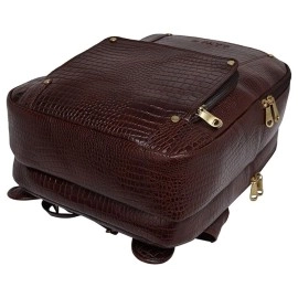 Hyatt Leather Accessories 18 Inch Leather Laptop Backpacks Bag for men and women (Brown Antic)