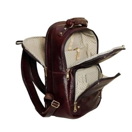 Hyatt Leather Accessories 18 Inch Leather Laptop Backpacks Bag for men and women (Brown)