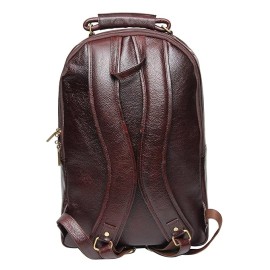 Hyatt Leather Accessories 18 Inch Leather Laptop Backpacks Bag for men and women (Brown)