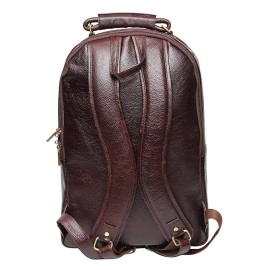 Hyatt Leather Accessories 18 Inch Leather Laptop Backpacks Bag for men and women (Brown)