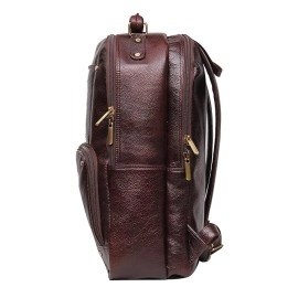 Hyatt Leather Accessories 18 Inch Leather Laptop Backpacks Bag for men and women (Brown)