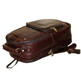 Hyatt Leather Accessories 18 Inch Leather Laptop Backpacks Bag for men and women (Brown)