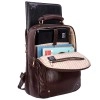 Hyatt Leather Accessories 18 Inch Leather Laptop Backpacks Bag for men and women (Choco Brown)