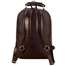 Hyatt Leather Accessories 18 Inch Leather Laptop Backpacks Bag for men and women (Choco Brown)