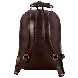 Hyatt Leather Accessories 18 Inch Leather Laptop Backpacks Bag for men and women (Choco Brown)