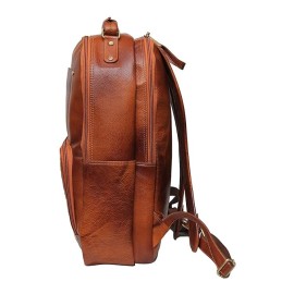 Hyatt Leather Accessories 18 Inch Leather Laptop Backpacks Bag for men and women (Tan)