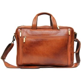 Hyatt Leather Accessories 18 Inch 4 Use Leather Backpack Bag for Men and Women (Tan)