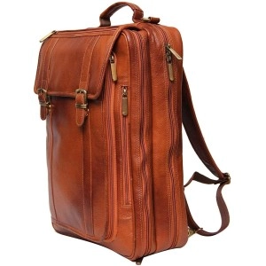 Hyatt Leather Accessories 18 Inch 4 Use Leather Backpack Bag for Men and Women (Tan)