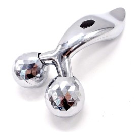 Satinless Steel Gua Sha and 3D Face Roller Massager Facial Tool for Face Sculpting Reduce Fat Wrinkle Puffiness Jawline Eye Neck Body Massage Kit