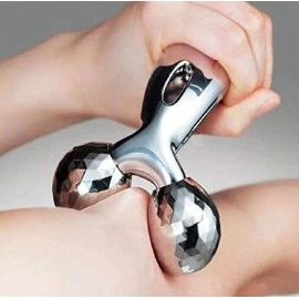 Satinless Steel Gua Sha and 3D Face Roller Massager Facial Tool for Face Sculpting Reduce Fat Wrinkle Puffiness Jawline Eye Neck Body Massage Kit