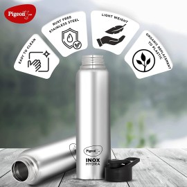 Pigeon Inox Hydra 700 ml Bottle (Pack of 1,Silver,Steel)