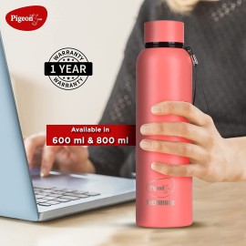 Pigeon Croma Coral Stainless Steel Double Walled Leak Proof Thermos Flask 600 ml (Orange)