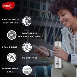 Pigeon Stainless Steel Inox Hydra Drinking Water Bottle Pack of 2 900 ml Bottle