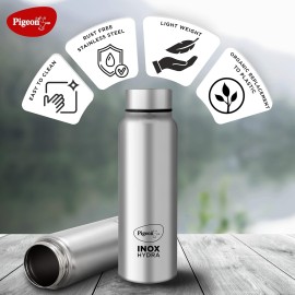 Pigeon Inox Hydra Plus Stainless Steel Drinking Water Bottle 900 ml - Silver