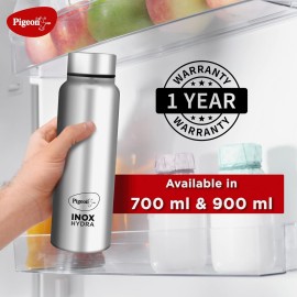 Pigeon Inox Hydra Plus Stainless Steel Drinking Water Bottle 900 ml - Silver