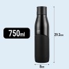 Pigeon Luxe Thermos Stainless Steel Sipper Flask 750ml with Straw 24 Hours Hot and Cold Leak Proof Easy to Open Easy to use Ideal Usage for Office Men/Women, School/College, Travel (Black)