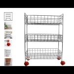 3-Tier Stainless Steel Kitchen Trolley, Fruit & Vegetable Rack