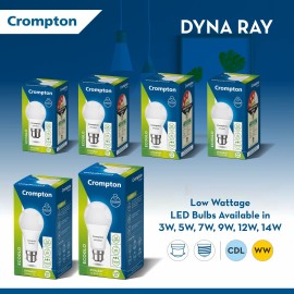 Crompton Dyna Ray 9W Round B22 LED Cool Day Light Pack of 1