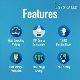 Syska 9W B22D Led Cool Day Light Bulb,1 Piece (Ssk-Srl-9W)