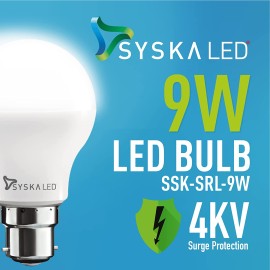 Syska 9W B22D Led Cool Day Light Bulb,1 Piece (Ssk-Srl-9W)