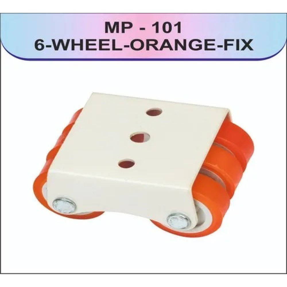 6-Wheel Roller fix Castor/trolley wheels for furniture (Pack of 4) MP-101