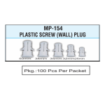 Plastic Screw Wall Plug MP-154 (100 pcs per packet)