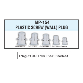 Plastic Screw Wall Plug MP-154 (100 pcs per packet)