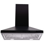 Pigeon Nebula 60 cm with Airflow 860 m3h Baffle Filter Chimney, Press Button Controls (Black, Silver, Large)