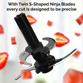 Crompton ChopMaxx Electric Vegetable Chopper | 300 Watts Motors | Twin S-Shaped Ninja food grade blades | 800 ml see through food grade bowl | Whisking attachment | Easy to clean & Store