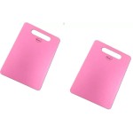 Pigeon Strong Polycarbonate Chopping Cutting Board with Handle 14744 Plastic Cutting Board (Pink,Pack of 2, Dishwasher Safe)