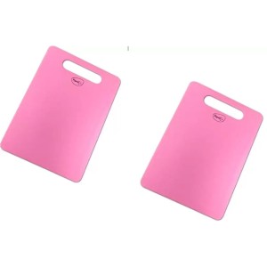 Pigeon Strong Polycarbonate Chopping Cutting Board with Handle 14744) Plastic Cutting Board (Pink,Pack of 2, Dishwasher Safe)